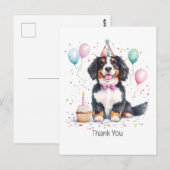 Dank je verjaardag Berner Sennenhond Briefkaart (Voorkant / Achterkant)