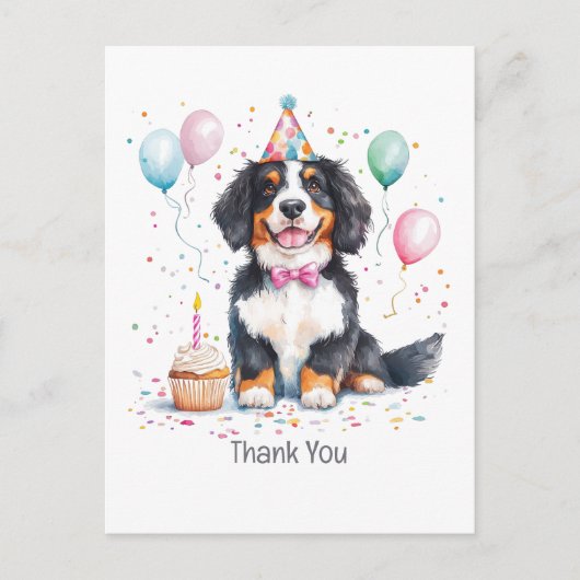 Dank je verjaardag Berner Sennenhond Briefkaart (Voorkant)