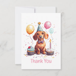 Dank je verjaardag Dachshund hond Bedankkaart