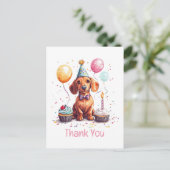 Dank je verjaardag Dachshund hond Briefkaart (Staand voorkant)