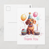 Dank je verjaardag Dachshund hond Briefkaart (Voorkant / Achterkant)