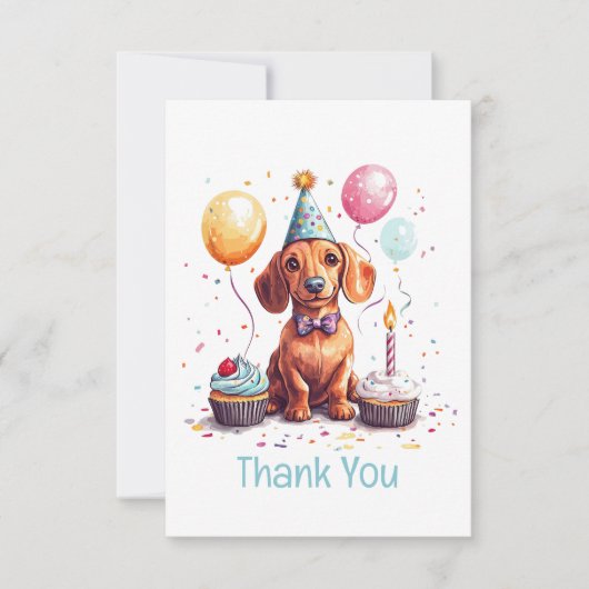 Dank je verjaardag Doxer Hond  Bedankkaart (Voorkant)