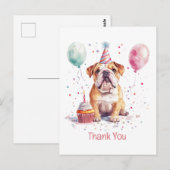 Dank je verjaardag Engelse Bulldog Briefkaart (Voorkant / Achterkant)