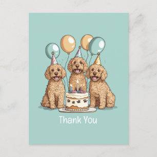 Dank je verjaardag Goldendoodle honden Briefkaart