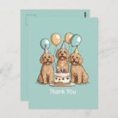 Dank je Verjaardag Goldendoodle Honden Briefkaart (Voorkant / Achterkant)
