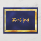 Dank je verjaardag jubileum marineblauw goud briefkaart (Voorkant)
