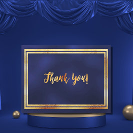 Dank je verjaardag mijlpaal marineblauw goud briefkaart