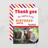 Dank je Verjaardagsfeest Kaart Kinderen Foto (Voorkant / Achterkant)