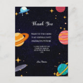 Dank je verjaardagsfeest ruimte thema's  briefkaart (Voorkant)