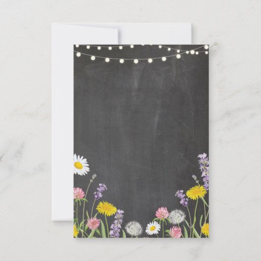 Dank je Verloving Weddenschap Wilde Bloemen Kaart (Achterkant)