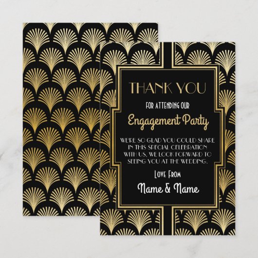 Dank je Verloving Wedding 1920s Party Kaarten (Voorkant / Achterkant)