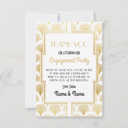 Dank je Verloving Wedding 1920s Party Kaarten (Voorkant)