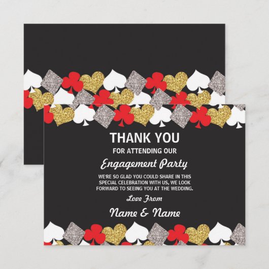 Dank je Verloving Wedding Las Vegas Casino Kaart (Voorkant / Achterkant)