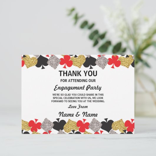 Dank je Verloving Wedding Las Vegas Casino Kaart (Staand voorkant)