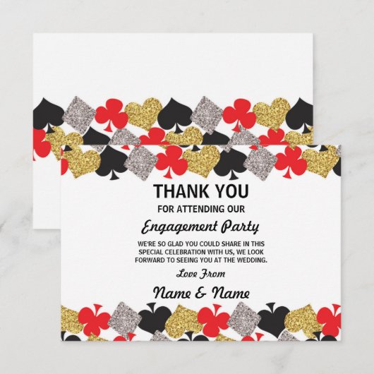 Dank je Verloving Wedding Las Vegas Casino Kaart (Voorkant / Achterkant)