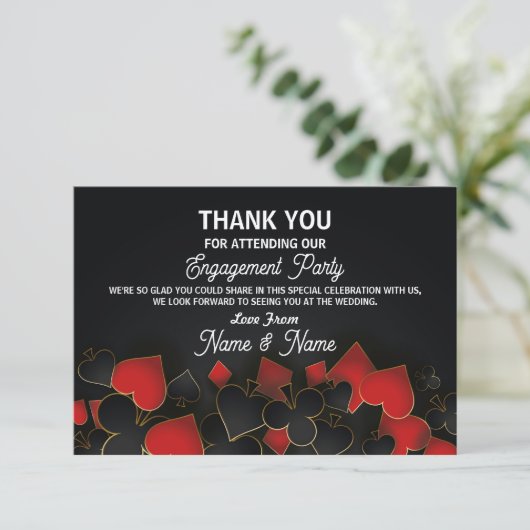 Dank je Verloving Wedding Las Vegas Casino Kaart (Staand voorkant)