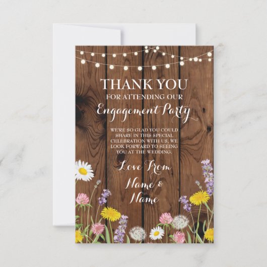 Dank je Verloving Wedding Wild Wood Floral Bedankkaart (Voorkant)