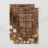 Dank je Verloving Wedding Wild Wood Floral Bedankkaart (Voorkant / Achterkant)