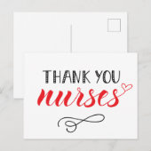 Dank Je Verpleegsters | Leuke Lettertype Briefkaart (Voorkant / Achterkant)