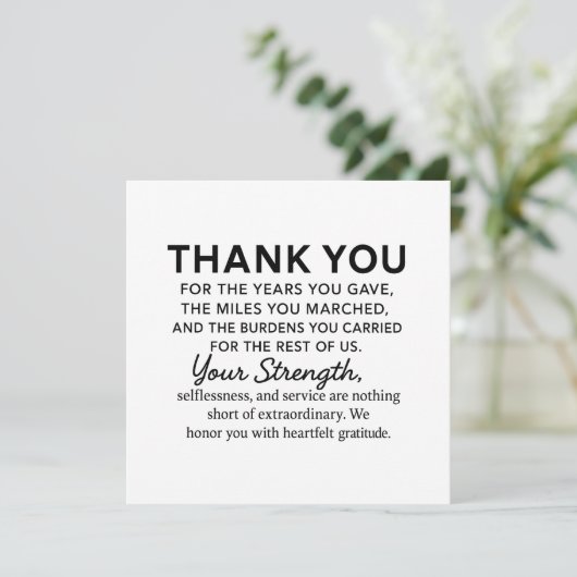 Dank je Veteraan  Kaart (Staand voorkant)