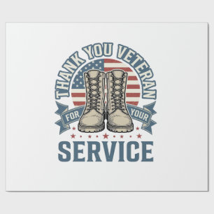 Dank Je Veteraan Patriottische Laarzen Dienst Shir Cadeaupapier