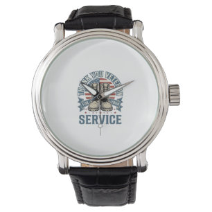 Dank je Veteraan Patriottische Laarzen Dienst Shir Horloge
