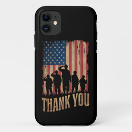 Dank je Veteraandag Amerikaanse Vlag Vintage Case-Mate iPhone Case