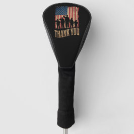 Dank je Veteraandag Amerikaanse Vlag Vintage Golfheadcover