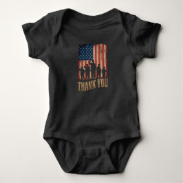 Dank je Veteraandag Amerikaanse Vlag Vintage Romper