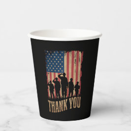 Dank je Veteranen Dag Amerikaanse Vlag Vintage Papieren Bekers