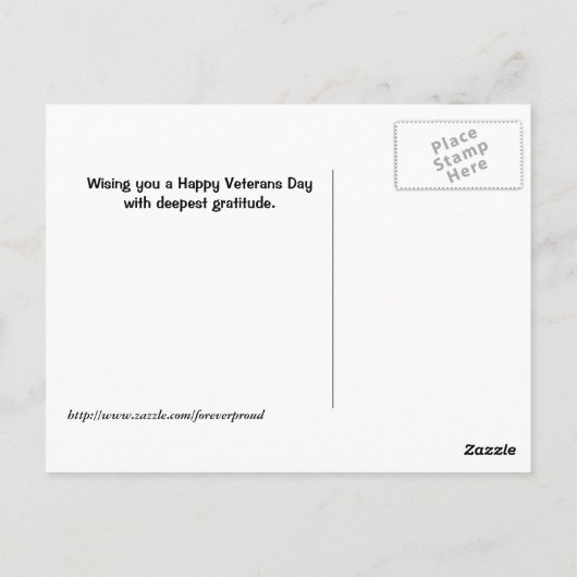 Dank je ... Veteranen Dag Ansichtkaart Briefkaart (Achterkant)
