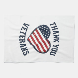 Dank je veteranen patriottisch hart vintage shirt theedoek