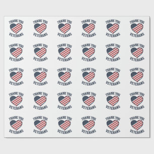 Dank Je Veteranen Patriottisch Hart Vintage T-shir Cadeaupapier