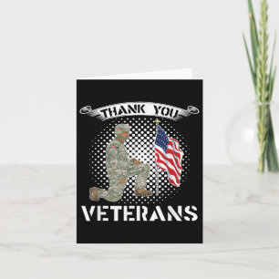 Dank Je Veteranen Usa Vlag Trots Soldaat Herdenkin Kaart