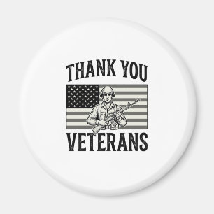Dank Je Veteranen Vintage Vlag Soldaat T-shirt Des Magneet