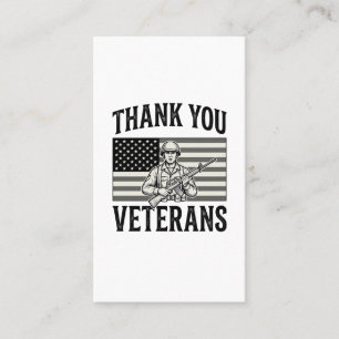 Dank Je Veteranen Vintage Vlag Soldaat T-shirt Des Visitekaartje
