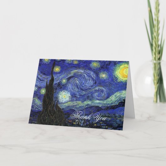 Dank je. Vincent van Gogh, De sterrennacht Bedankkaart (Voorkant)