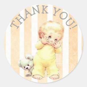 Dank je Vintage Baby shower Stickers