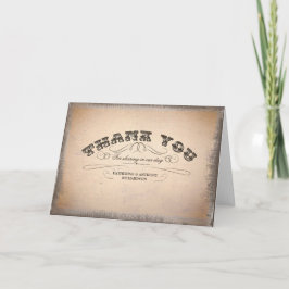 dank je vintage typografische trouwkaarten bedankkaart