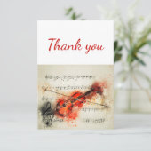 Dank je viool muzieklessen leraar vrijwilliger bedankkaart (Staand voorkant)