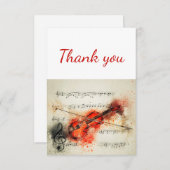 Dank je viool muzieklessen leraar vrijwilliger bedankkaart (Voorkant / Achterkant)