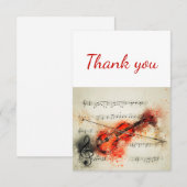 Dank je vioolmuzieklessen vrijwilliger muziekleraa bedankkaart (Voorkant / Achterkant)