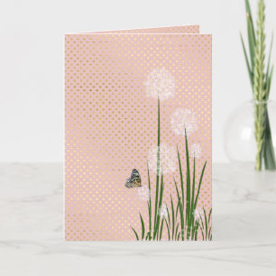 dank je vlinder voor de pufbloem bedankkaart