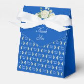 Dank je, & voeg je naam toe Kobaltblauw & Wit Bedankdoosjes (Voorkant Zijde)