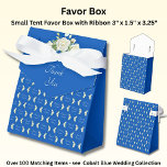 Dank je, & voeg je namen toe kobaltblauw en wit bedankdoosjes<br><div class="desc">Bekijk het assortiment Favor Boxes - Voeg je naam en een bericht toe.</div>