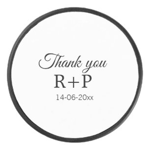 Dank je, voeg koppel naam eerste letter tekst datu hockey puck