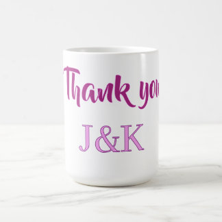 Dank je voeg koppel naam initiaal letter PURPER PI Koffiemok