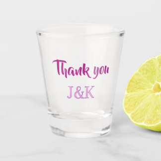 Dank je voeg koppel naam initiaal letter PURPER PI Shot Glas