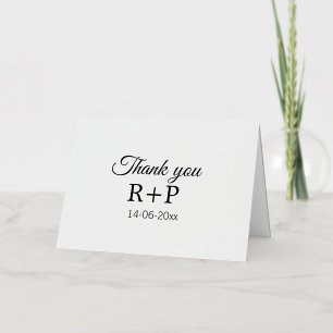 Dank je, voeg koppel naam initiele letter tekst da folie feestdagenkaart