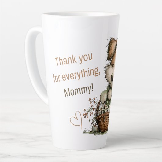 Dank je voor alles, mama! latte mok (Linkerhoek)